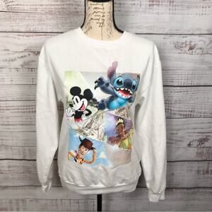 Disney stitch cartoon size small‎ white crewneck sweater